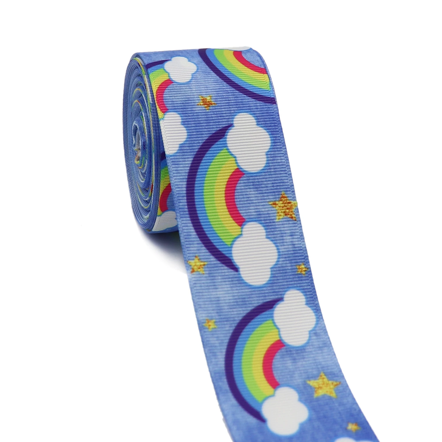 

50 Yards 1.5'' 38MM Rainbow Printed Grosgrain Ribbons For Hair Bows DIY Handmade Materials Y2021020301