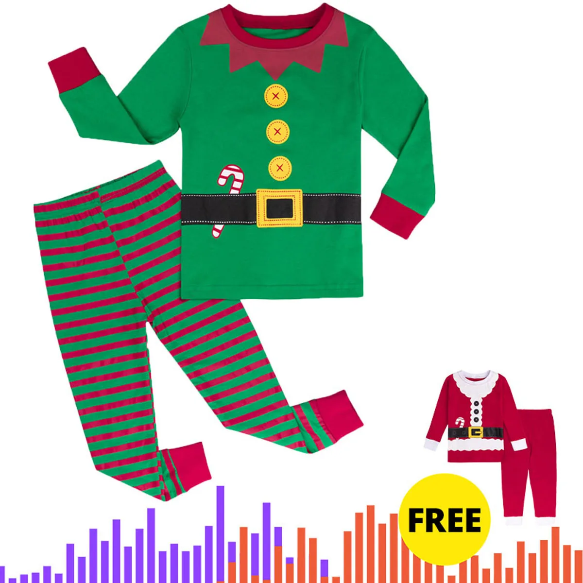 Детская Рождественская Пижама комплект из 2 предметов детская одежда для сна с