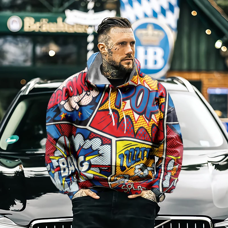 Весна Осень Зима 2021 Праздничная Мужская толстовка в стиле хип-хоп забавные