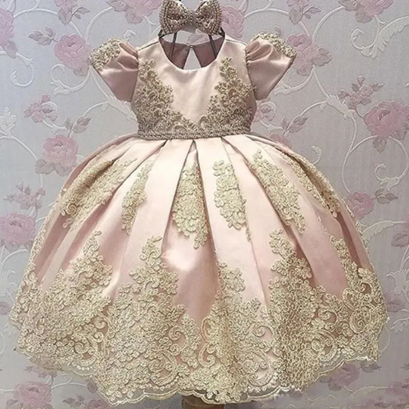 Picture style Праздничные Платья с цветочным узором для девочек на день рождения элегантные атласные платья без рукавов с кружевной аппликацией в пол для первого причастия - Цвет: Picture style