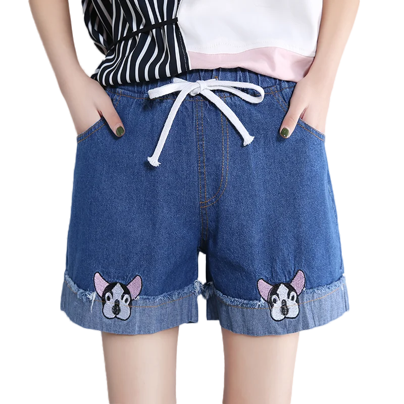 Шорты женские джинсовые с эластичным поясом S M L XL | Женская одежда