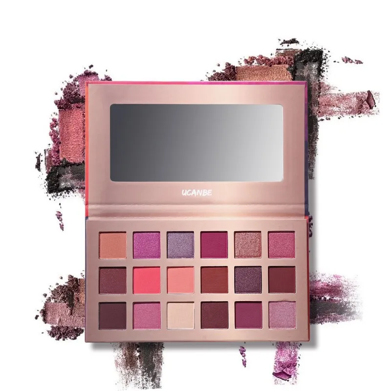 18 Color Matte Sparkle Eye Shadow Nude Eyeshadow Metallic Pigment Glow Golden Rose Shimmer Powder Bronzer Palette Cosmetics: |