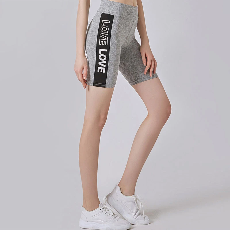 Fashion Letter Patchwork Yoga Shorts Women Solid Elastic Fitness Gym Training Workout Short Legging Female Sport Tights | Спорт и