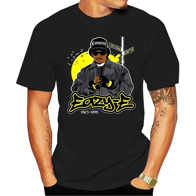 2021 модная повседневная футболка из 100% хлопка Eazy E rap Прямая Из Compton в стиле хип хоп