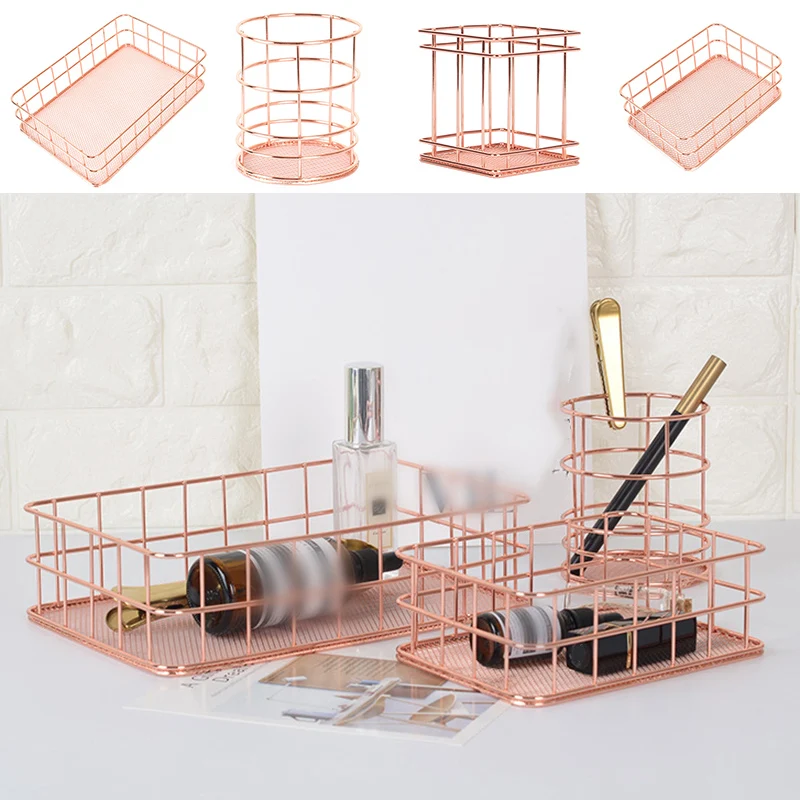 

Wrought Iron Basket Shelf Holder Storage Rack Decor Display Organizer 1 Pcs