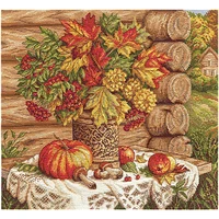 harvest of autumn bouquets patterns counted cross stitch 11ct 14ct 18ct diy chinese cross stitch kits embroidery needlework sets