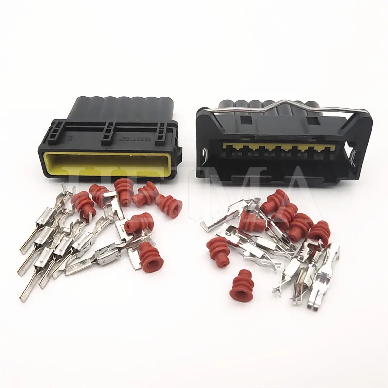10 sets 3.5mm 7 pin way male Sealed black electrical waterproof connector assembly socket auto wire harness sensor plug for car |