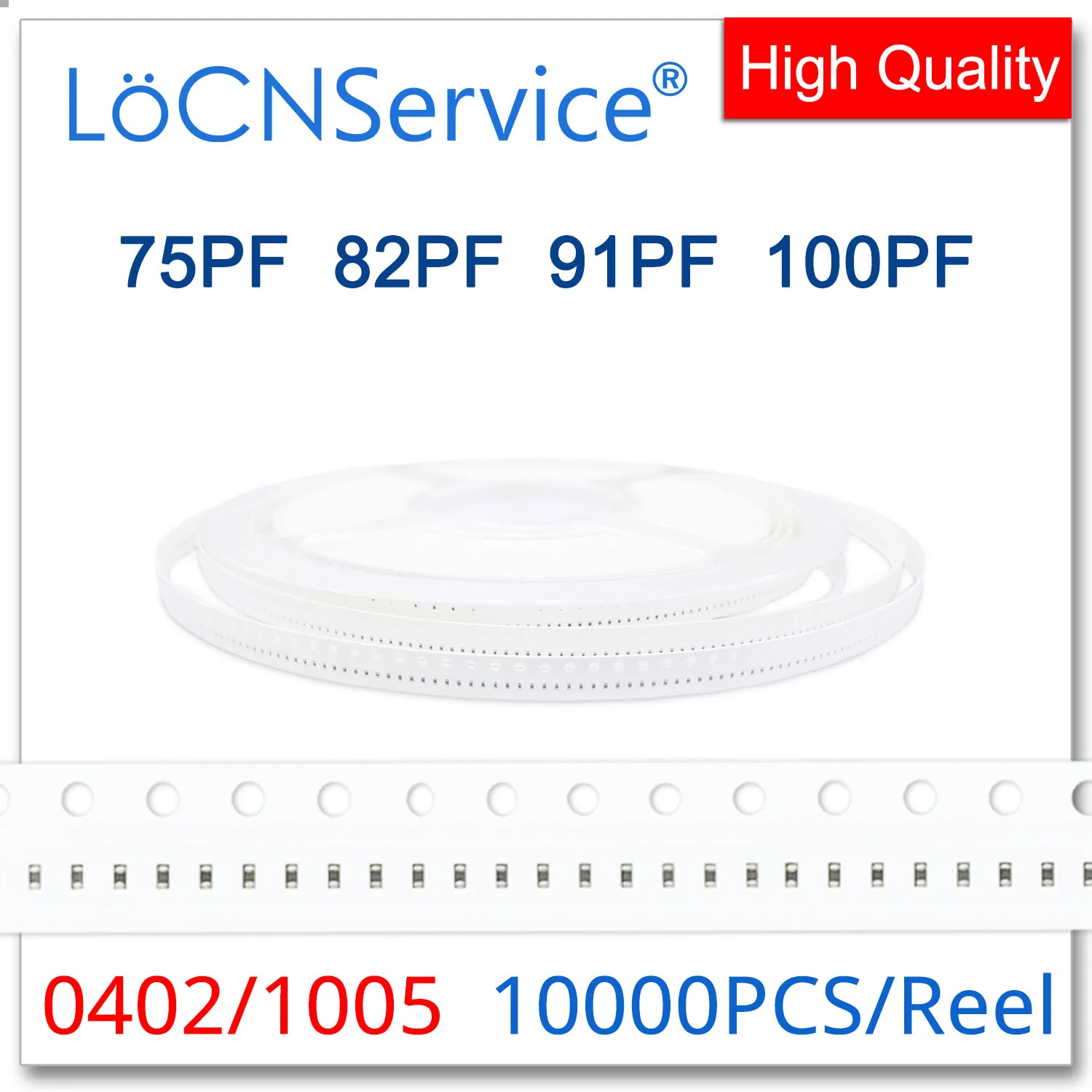 

LoCNService конденсаторы 10000 шт. 0402 1005 COG/NPO X7R RoHS 50 в 5% 75PF 82PF 91PF 100PF высокое качество