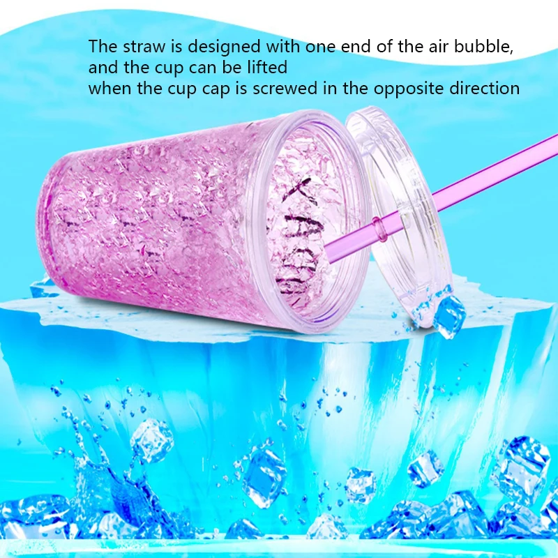 Ветровой цветок летняя бутылка для воды пластиковые измельченные льда бистратал