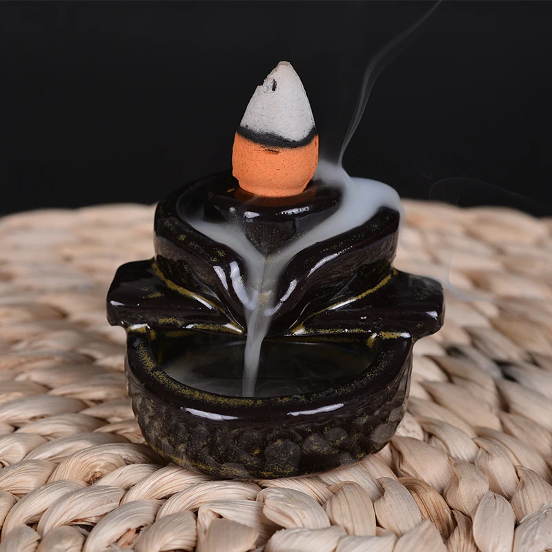 

Waterfall Incense Burner Backflow Ceramic Incense Holder Incense Fountain Backflow Incense Cones for Home Decor Office Teahouse
