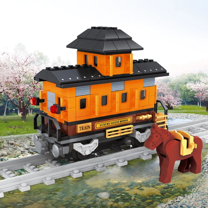 

AUSINI Railway Train Toys for Children Mobile Tank Refueling Truck Building Blocks Mini Car Railroad Trains Boys Toy Kid Figures