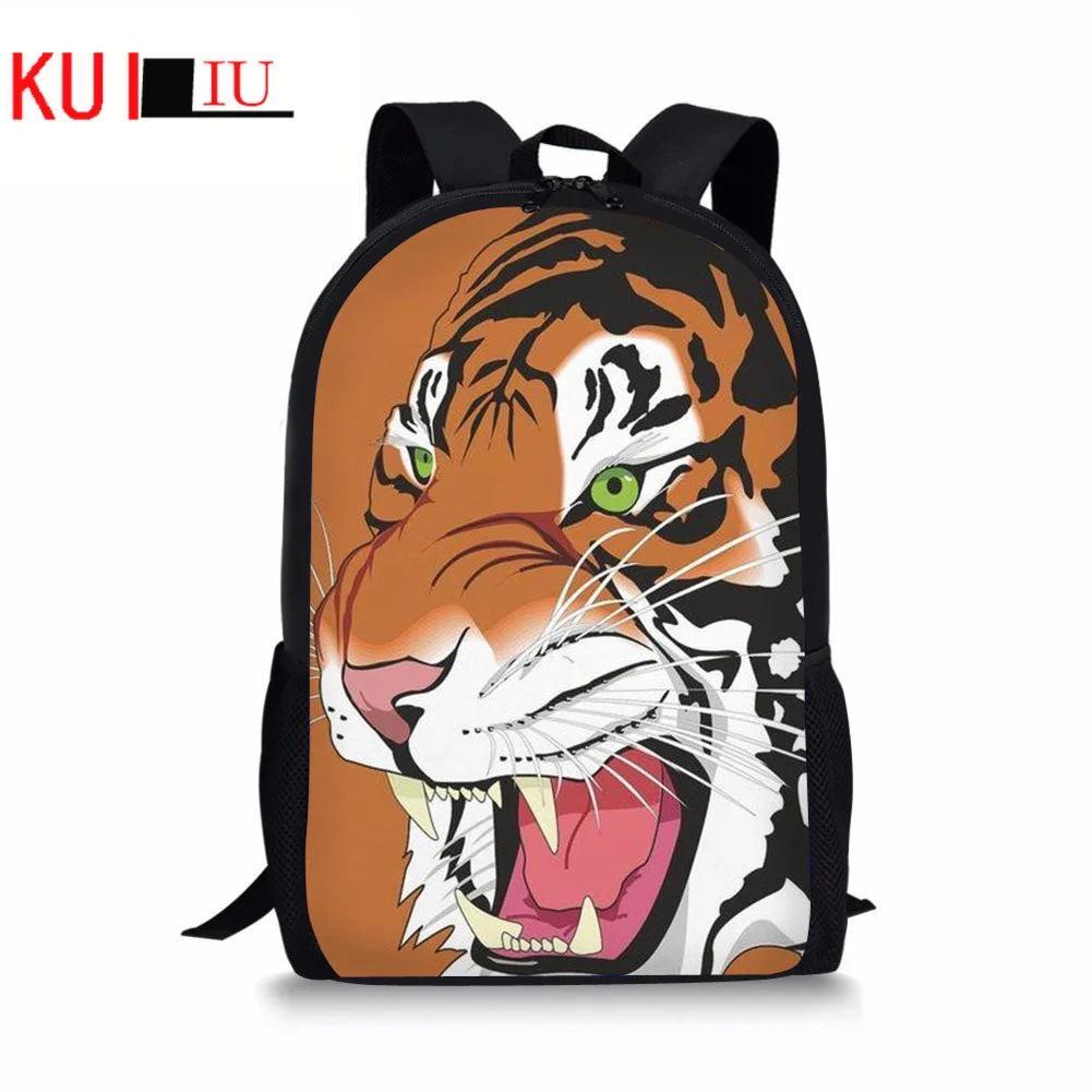

Animals 3D Print Women Travel Backpacks Teens Boys Girls Elementary Backpack Tiger Head Photo Custom Kids School Bags Gift