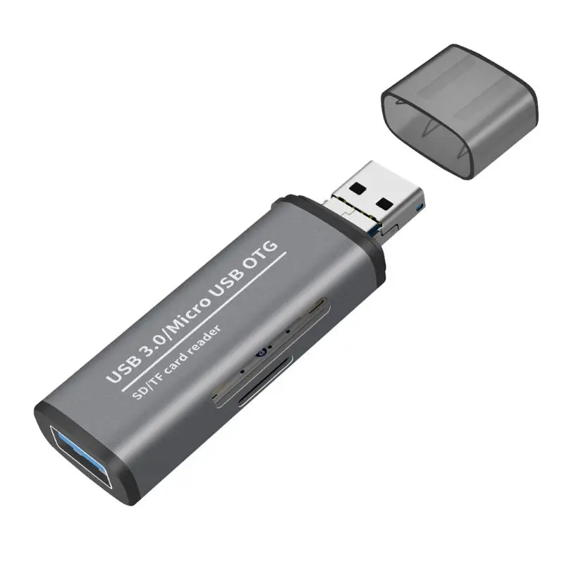 Металлический 2в1 USB3.0/Micro USB для SD/Micro SD карт памяти Micro USB OTG адаптер для MacBook samsung huawei Xiaomi ПК ноутбука
