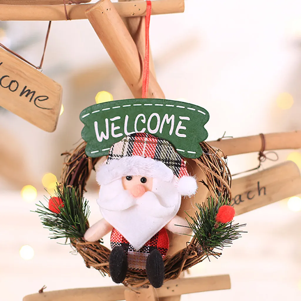 

Рождественский венок, настенное украшение для двери, гирлянда, украшение, рождественский подарок, Декор, рождественские украшения addobbi natalizi...