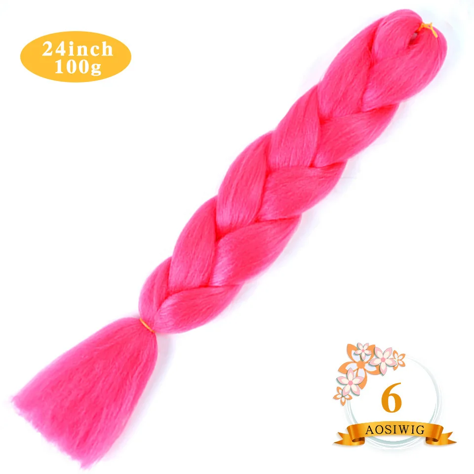 AOSIWIG 2" Ombre Jumbo синтетические плетеные волосы крючком 100 г/упак. афро оптом розовый синий фиолетовый синтетические волосы - Цвет: NC/4HL