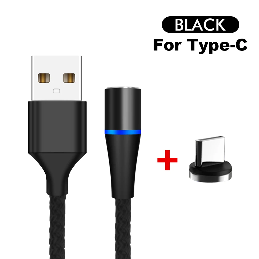 Type C Black Магнитный кабель type C для samsung Galaxy A30 A50 S10, магнитный кабель type C для быстрой зарядки и передачи данных для Xiaomi huawei - Цвет: Type C Black