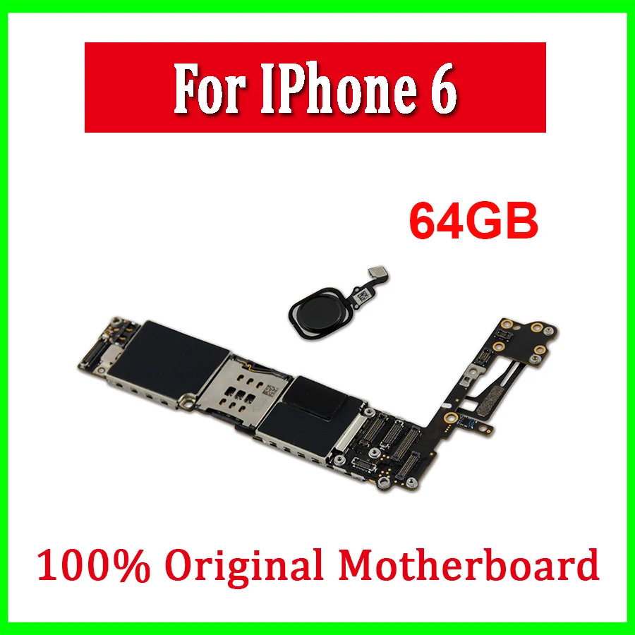 For iPhone 6 Original Motherboard Unlocked Logic Board With Touch ID Good Working Mainboard IOS Full Chips 16GB 64GbB 128GB | Мобильные