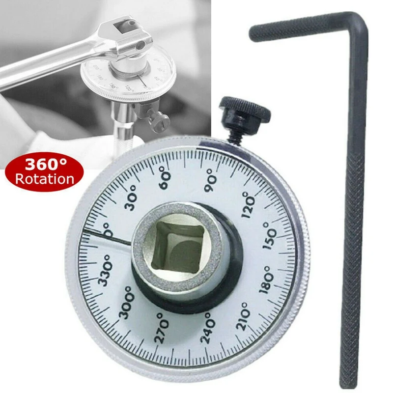 

1/2" Inch Drive Torque Wrench Professional Adjustable Angle Gauge Meter Measure Tool 360 Degree Rotation For Car Garage Tool