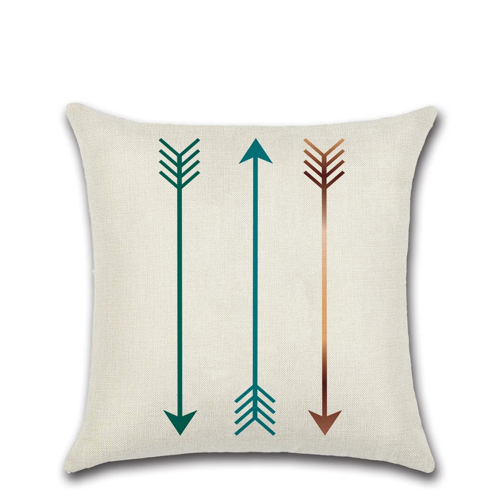 Льняные наволочки 45 см * с синим геометрическим рисунком украшение для дома