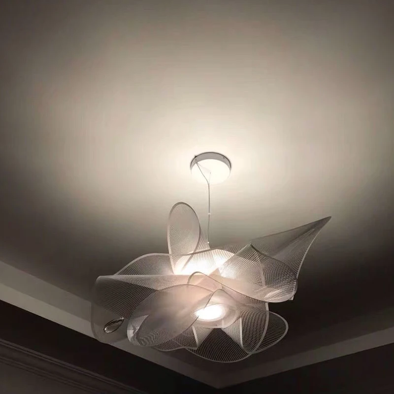 Italian designer chandelier modern restaurant lighting creative minimalist bedroom study mesh crystal Nordic living room lamp