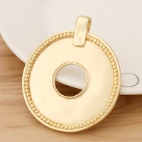 2 pieces matte gold color large open hollow round circle charms pendants boho for necklace jewellery making 64x55mm