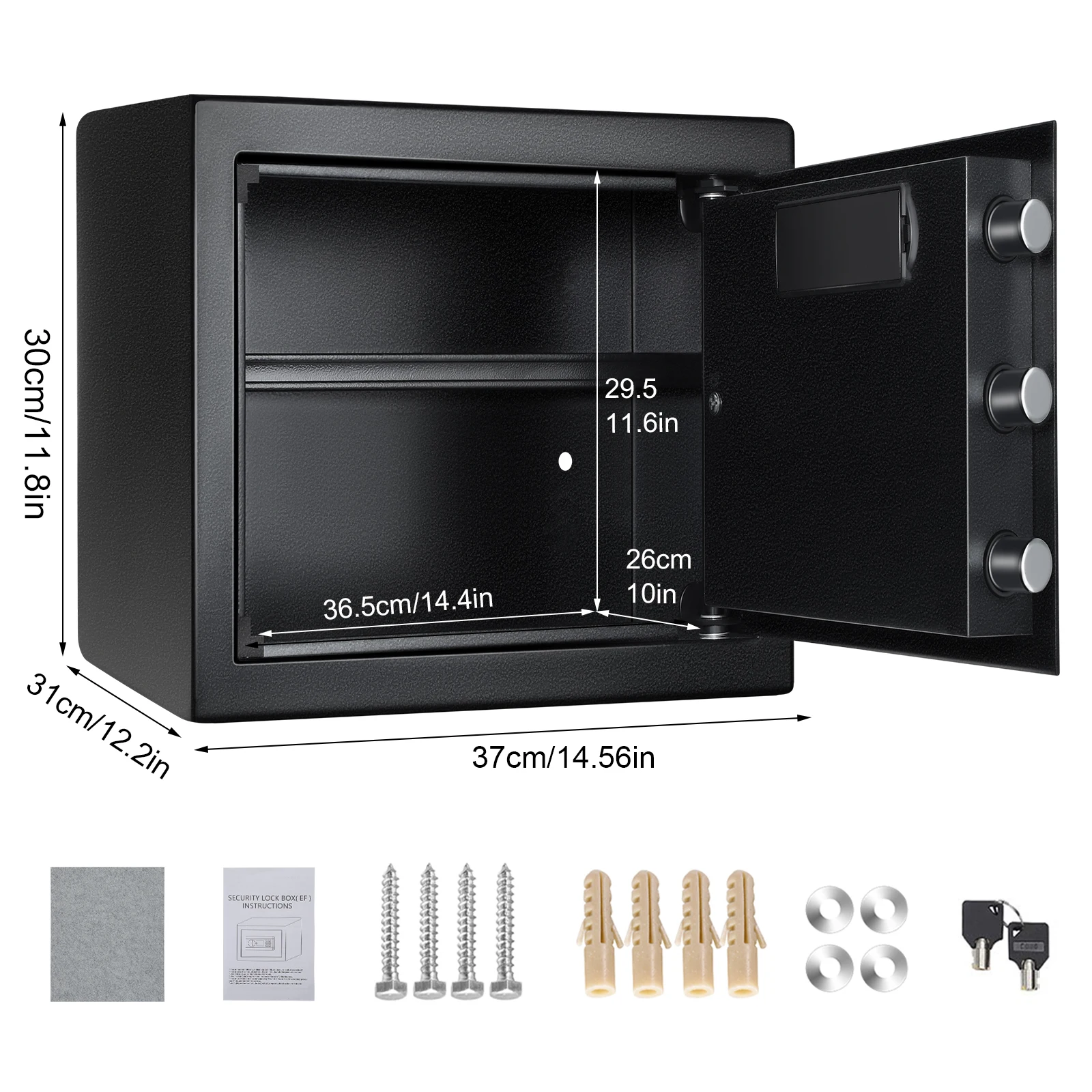 

Electronic Safe Box For Home Office Smart Box 1.0 Cubic Feet Mini Lockable Money Cash Money Jewelry Storage Box