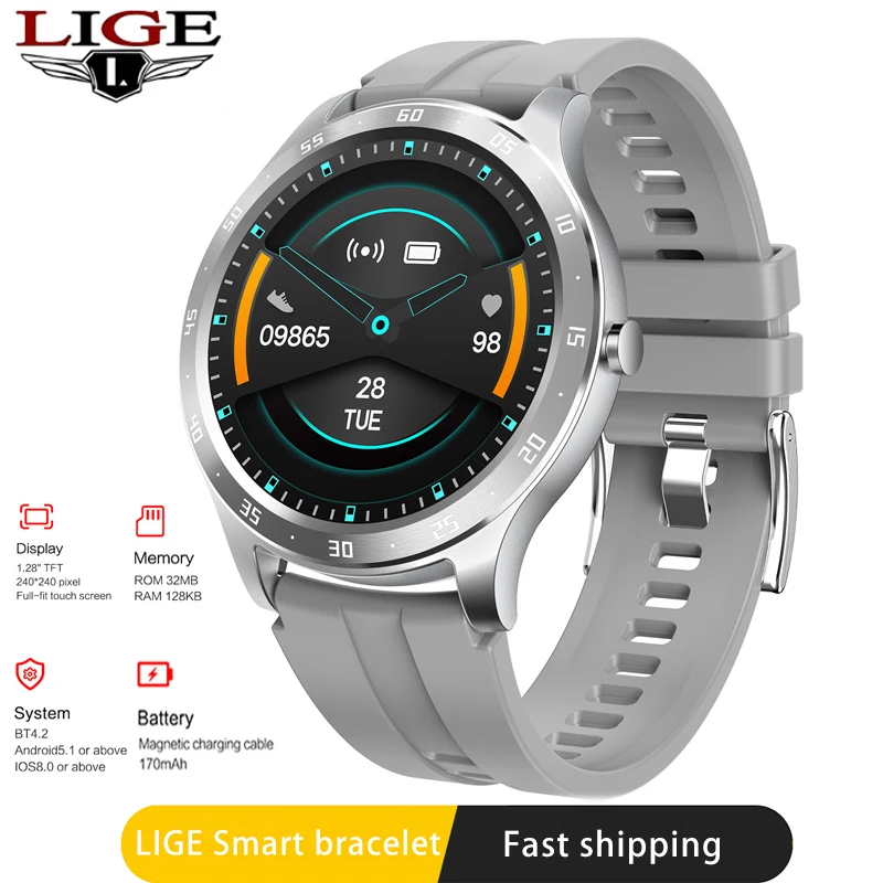 LIGE новые женские умные часы водонепроницаемые спортивные пульсометр функция