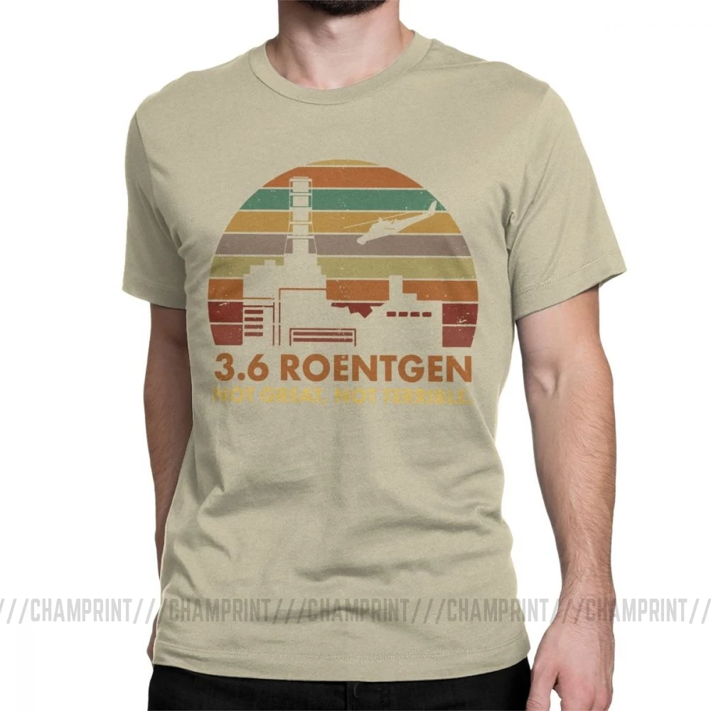 3,6 Мужская футболка с надписью «Roentgen Not Great Not horrible», топы для ТВ-шоу «Чернобыль», футболка с ядерным излучением, футболка для отдыха - Цвет: Хаки