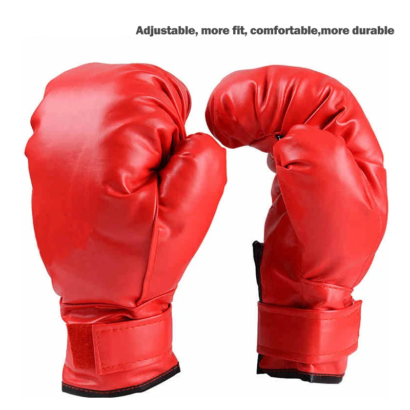 

1 Pair Boxing Gloves Training Fighting Gloves Karate Kickboxing Glove PU Leather Breathable Gloves Muay Thai Sparring Punching