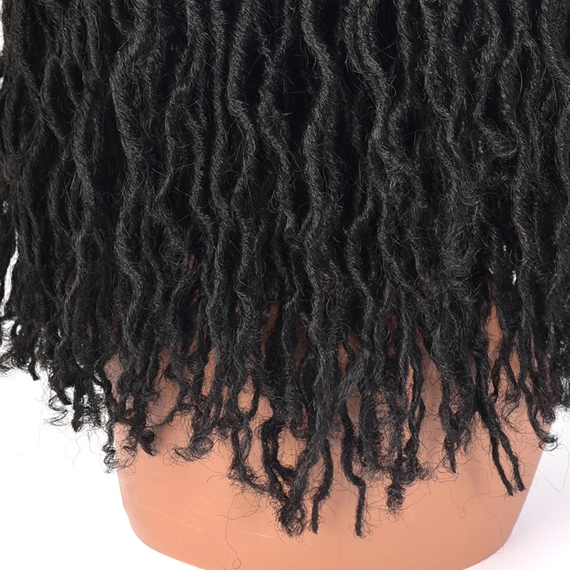 

12 Inch Goddess Faux Locs Wig For Black Women Synthetic High Temperature Fiber Crochet Braids Soft Dreadlocs Wig