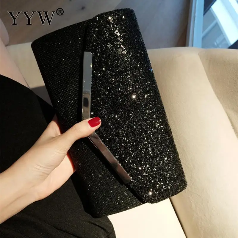 

Sequined Polyamide Envelope Clutch Bag Cocktail Silver Evening Clutch Bag Wedding Purse Bridal Prom Banquet Handbag Party Bag