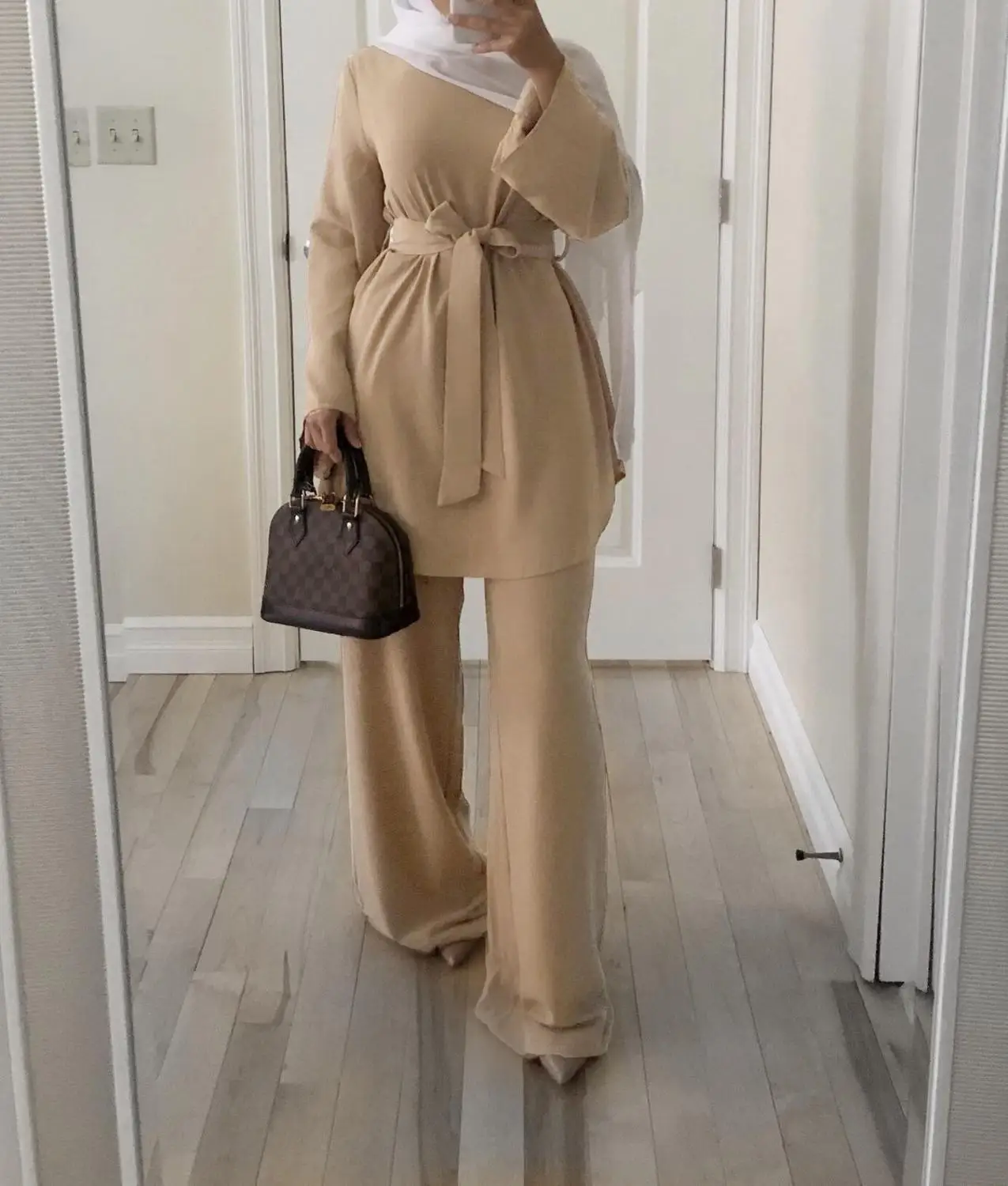 

Pieces Dubai Abaya Turkish Hijab Muslim Dress Women Kaftan Islamic Clothing Grote Maten Dames Kleding Ensemble Femme Musulmane