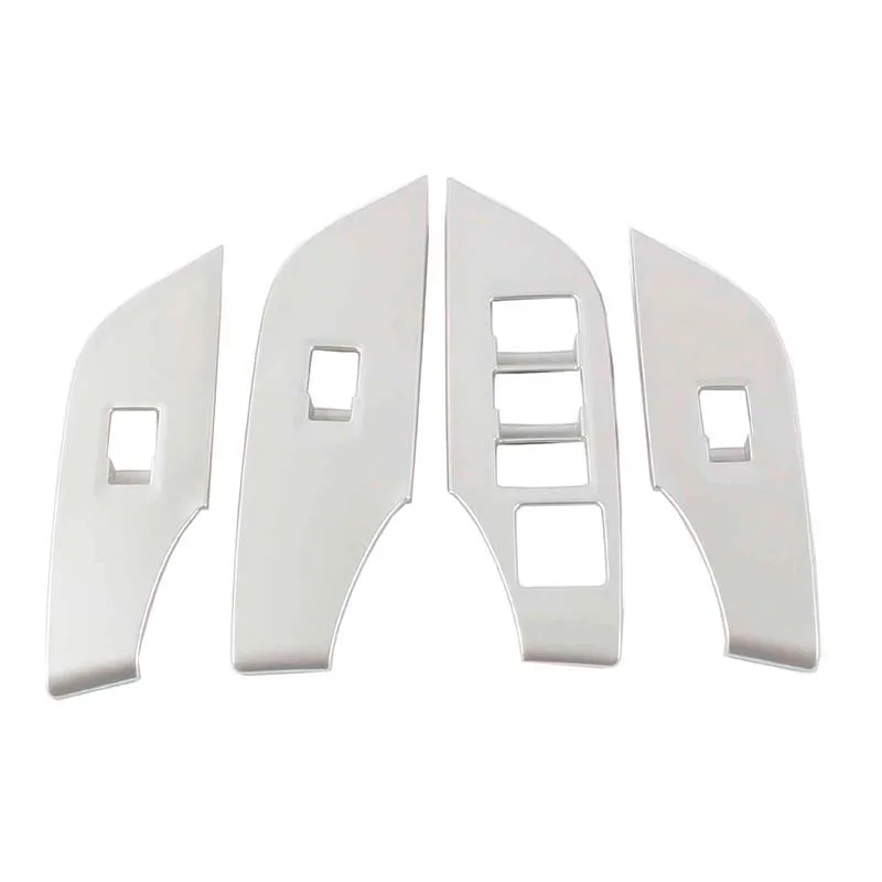 For Toyota RAV4 LHD 2019 2020 Car Door Armrest Panel Cover Interior Window Glass Lift Switch Button Trims ABS Chrome Accessories |