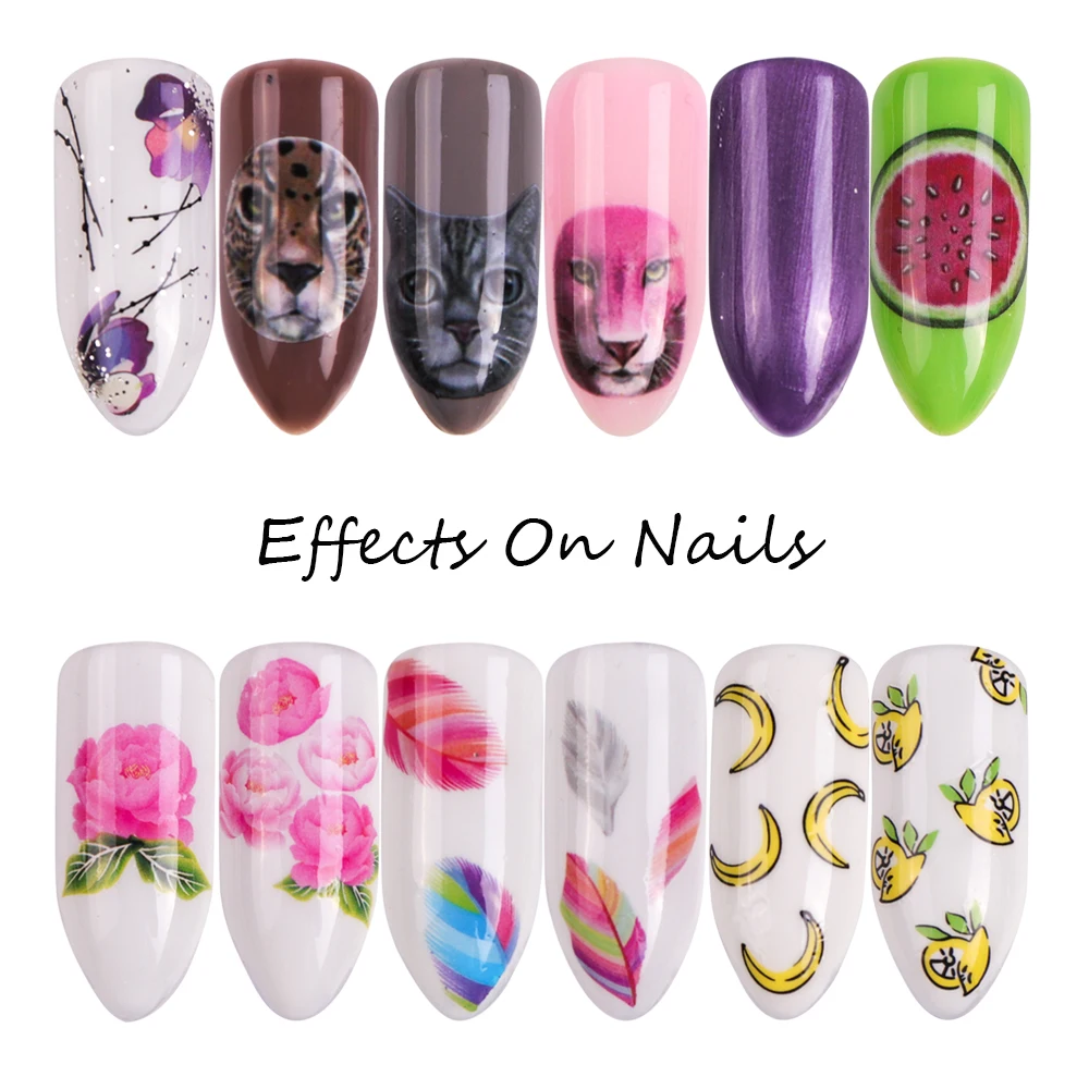 1 Набор наклейки для дизайна ногтей Переводные фольга Слайдеры цветок фрукты
