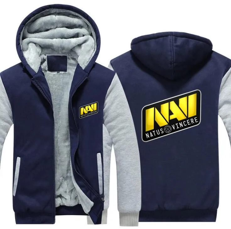 С капюшоном игры команды DOTA 2 Джерси рожденные побеждать Navi жакет CSGO DOTA2 толстовки для мужчин с плотным ворсом с застежкой-молнией