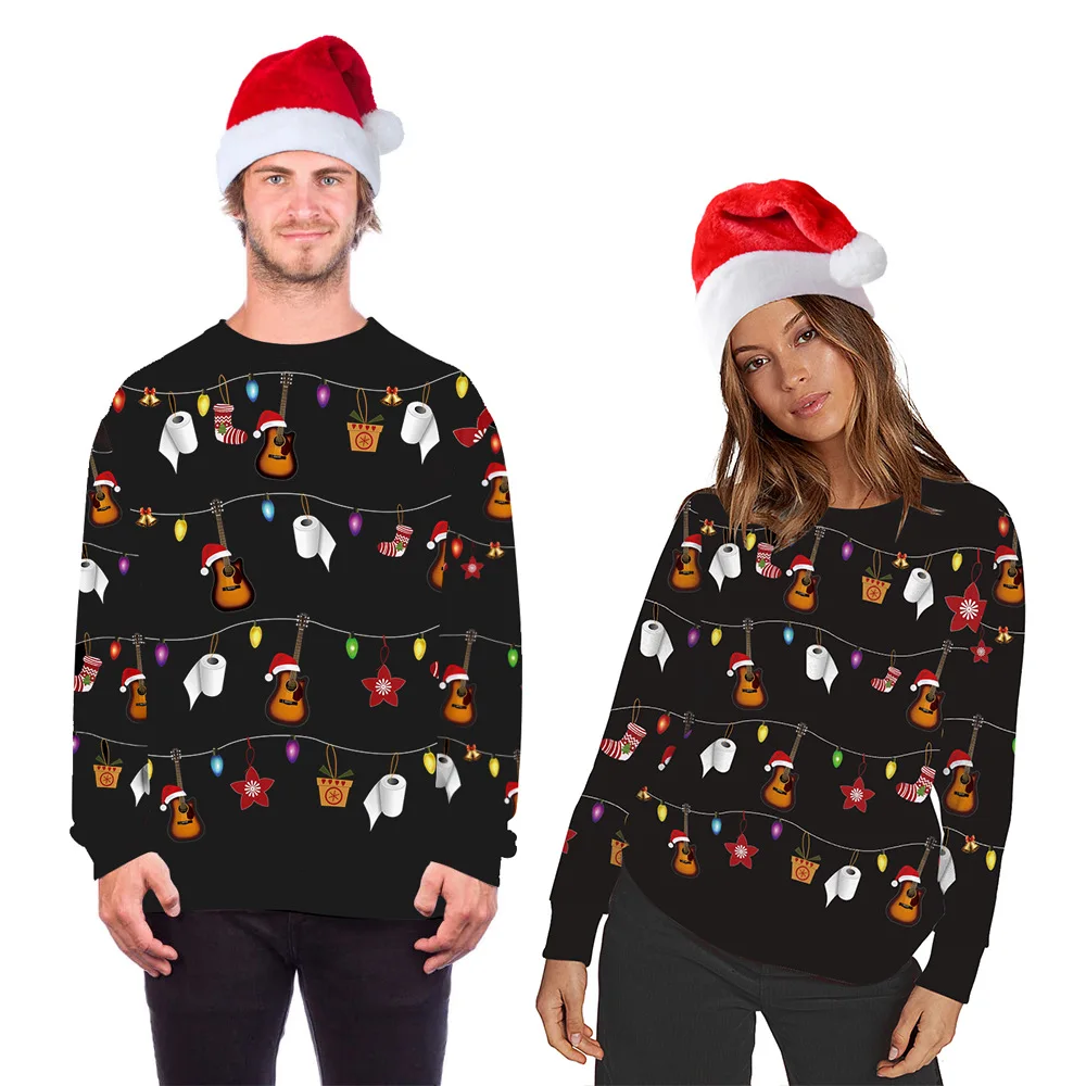 

Мужской/женский Рождественский свитер с круглым вырезом