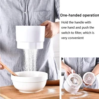 electric cup shape flour sieve plastic powder sieve convenient and fast cakes sugar mesh sieve home kitchen baking pastry tools