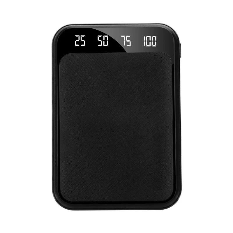 Черный Power Bank 10000mAh Портативная зарядка mi ni внешний аккумулятор для Xiaomi mi iPhone X зарядное устройство для мобильного телефона - Цвет: Черный