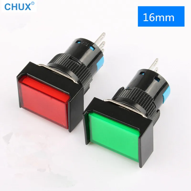 16 мм кнопочный переключатель мгновенный квадратный серебристый контактный