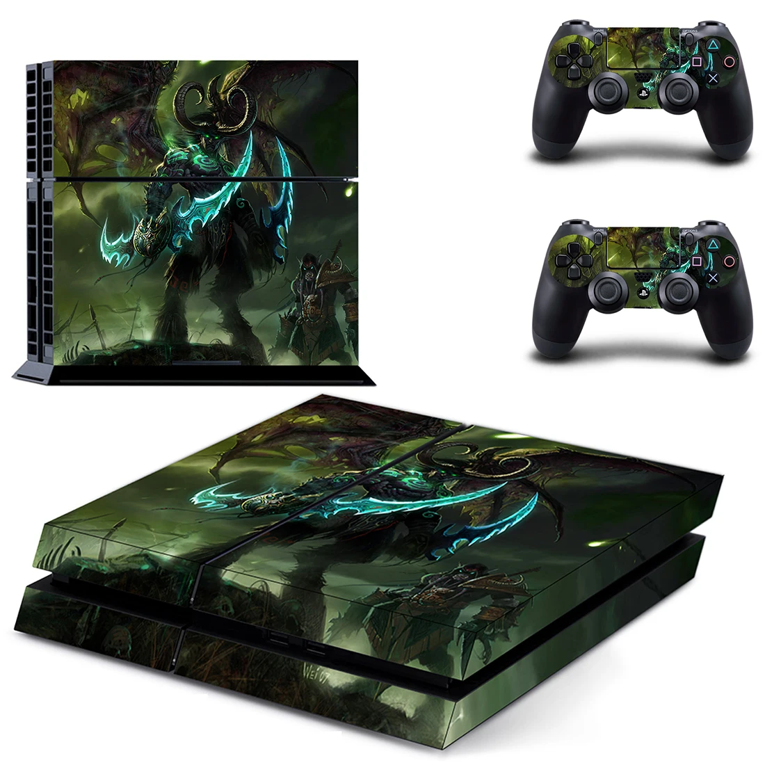 

Наклейка на консоль Playstation 4 и 2 контроллера, стиль 1