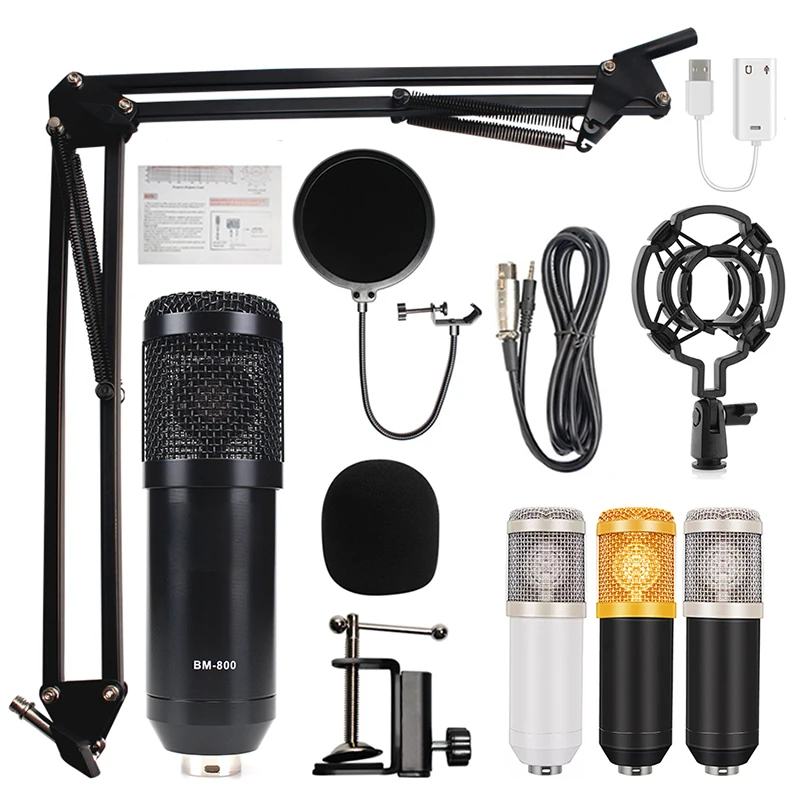 BM 800 домашнюю студию оборудование для звукозаписи конденсаторный микрофон mic