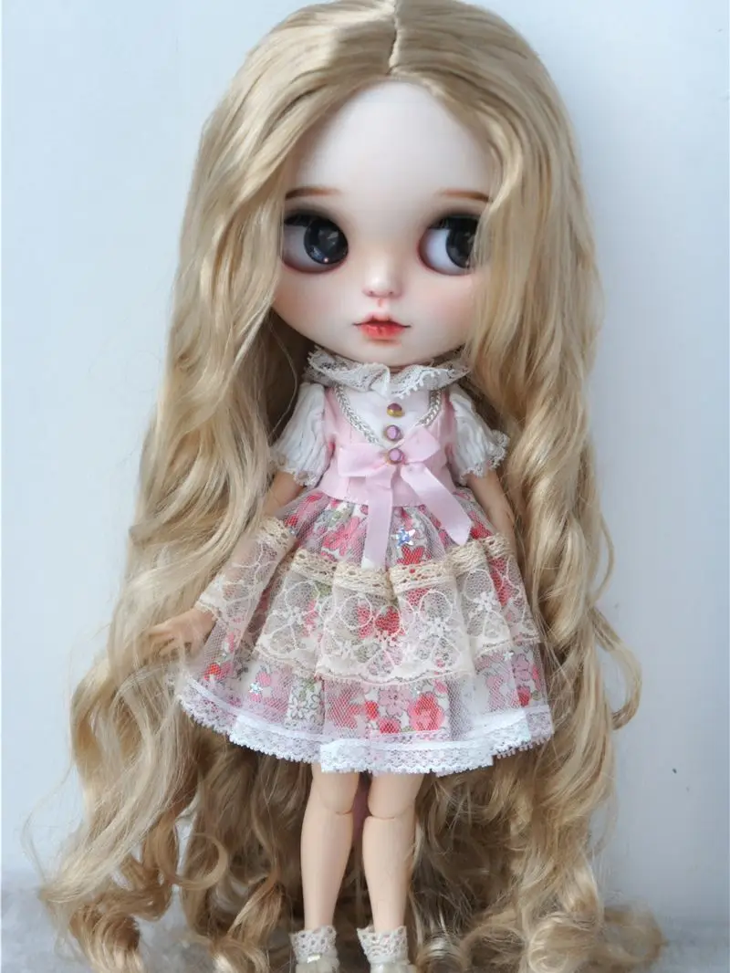

JD435 Pretty Long Curly BJD Synthetic Mohair Wigs Szie 9-10Inch 10-11Inch 11-12inch Blythes Doll Hair Doll Accessories