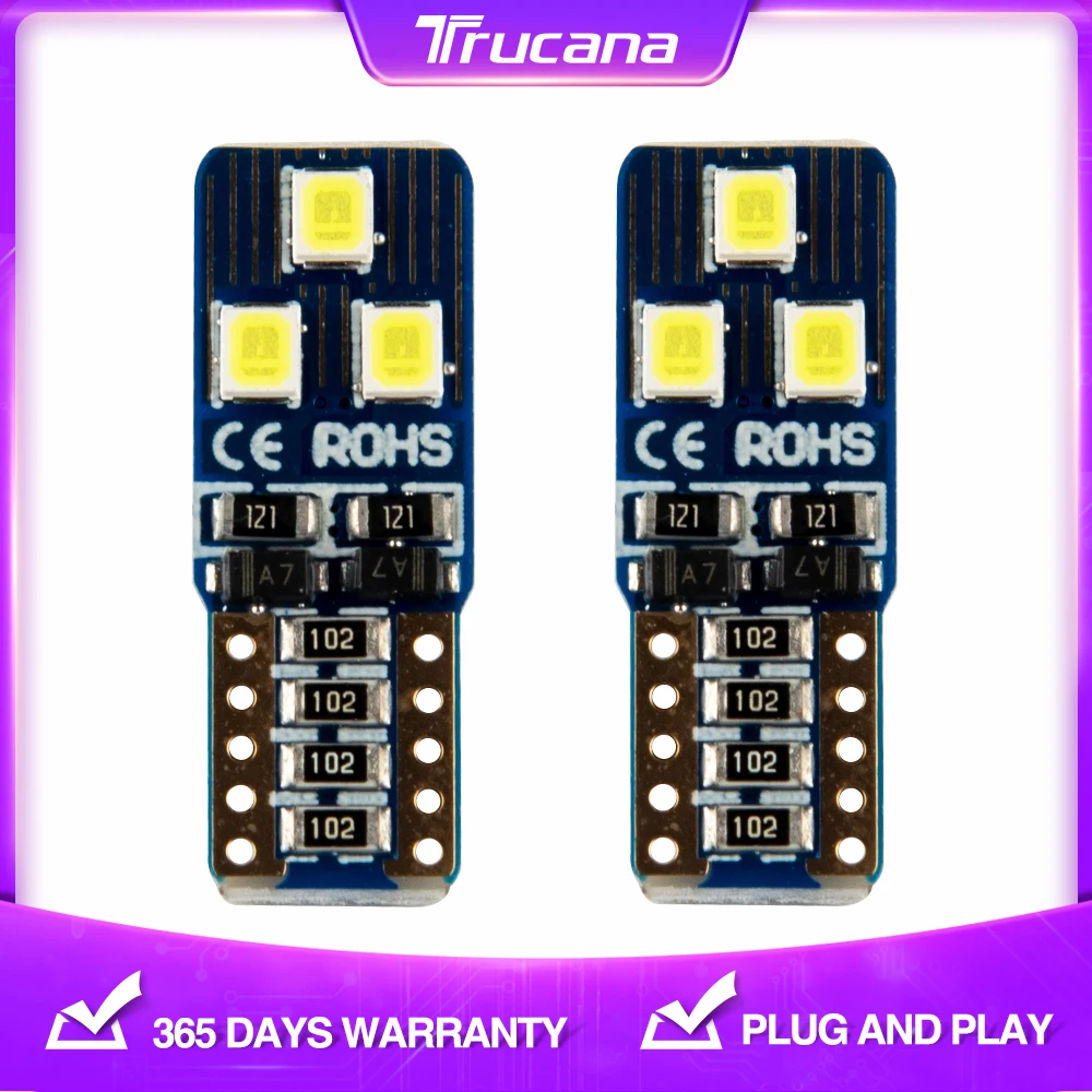 

Trucana 10PCS LED Interior Light 194 T10 168 W5W LED Bulbs 6500K White Interior Lights for Door Light Trunk Light Map Light