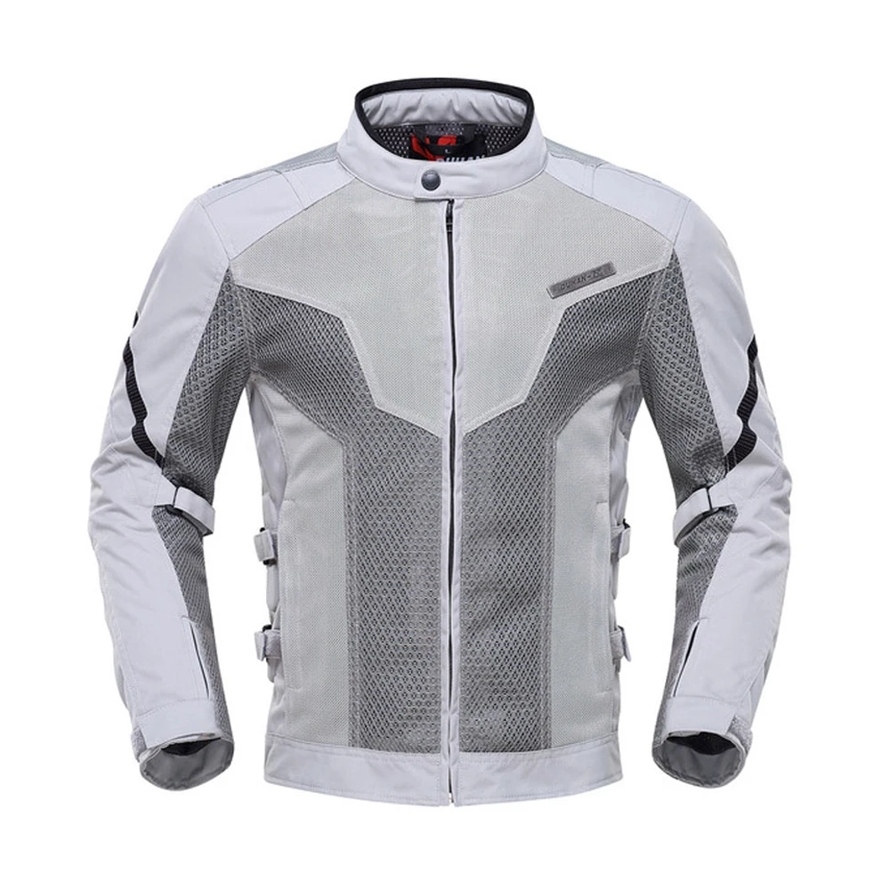 183 Gray Jacket DUHAN, летняя мотоциклетная куртка, Мужская, дышащая, Chaqueta, мотоциклетная куртка, сетчатая, мотоциклетная куртка, со съемным протектором - Цвет: 183 Gray Jacket