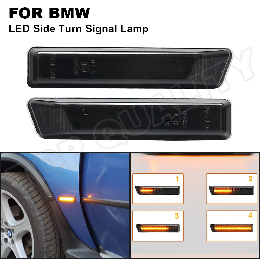 2 шт. динамический последовательных янтарных светодиодный боковой габаритный