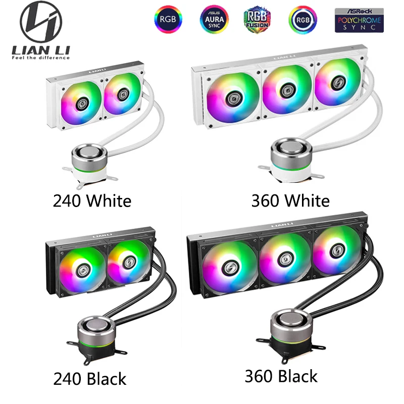 

Охладитель процессора LIAN LI GALAHAD 240/360 AIO для Intel AMD, все в одном, радиатор процессора с замкнутым контуром, водяное охлаждение, 5 В, синхронизация...