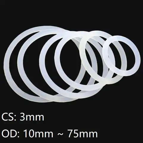 Силиконовое уплотнительное кольцо CS толщиной 3 мм, наружный диаметр 10 ~ 100 мм, уплотнительное кольцо пищевого класса, водонепроницаемое рези...