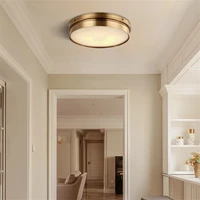 american country all copper ceiling lights modern minimalist bedroom living room study round luxurious ceiling lamps lighting