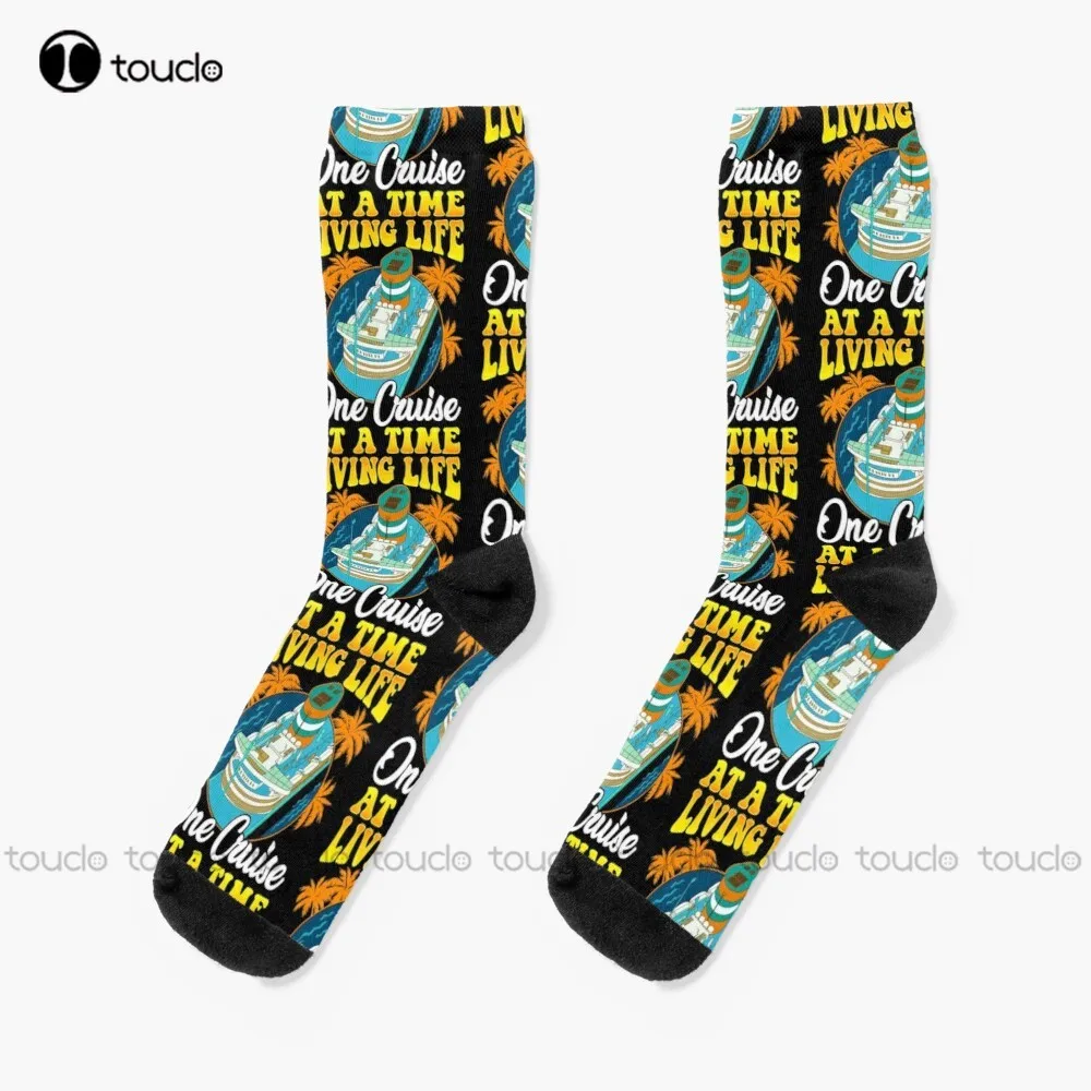 

Living Life One Cruise At A Time Awesome Cruiser Socks White Socks Mens Personalized Custom Unisex Adult Teen Youth Socks Gift