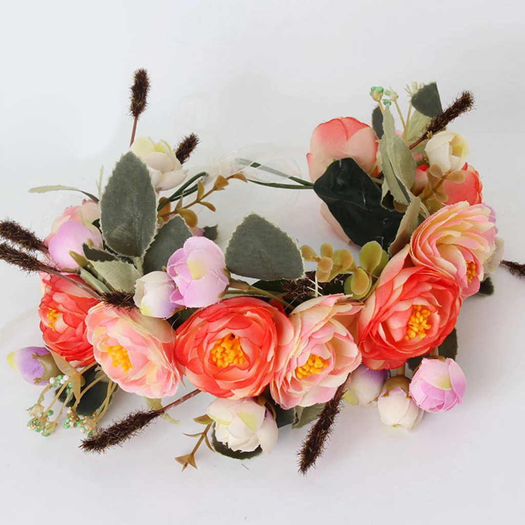 Elegant Women Girls Colorful Flower Cluster Hair Band Headwear Summer Beach photography |